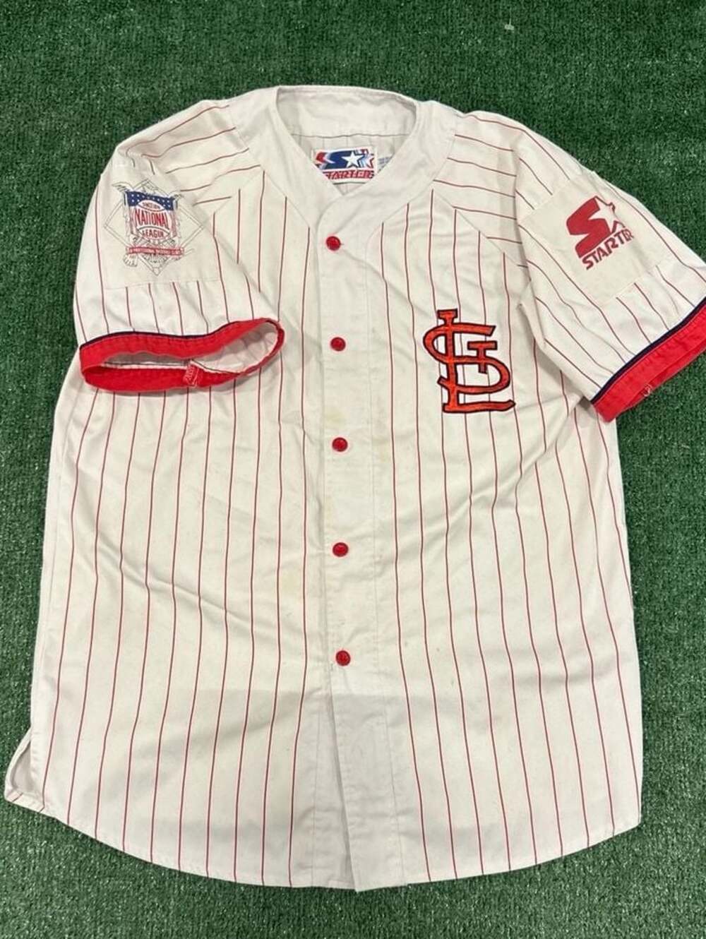 Vintage 90s Starter St. Louis Cardinals Pinstripe MLB Baseball Jersey Size XL